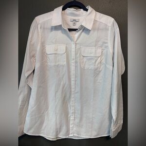 Croft And Barrow Crisp White Button Down Women’s Medium